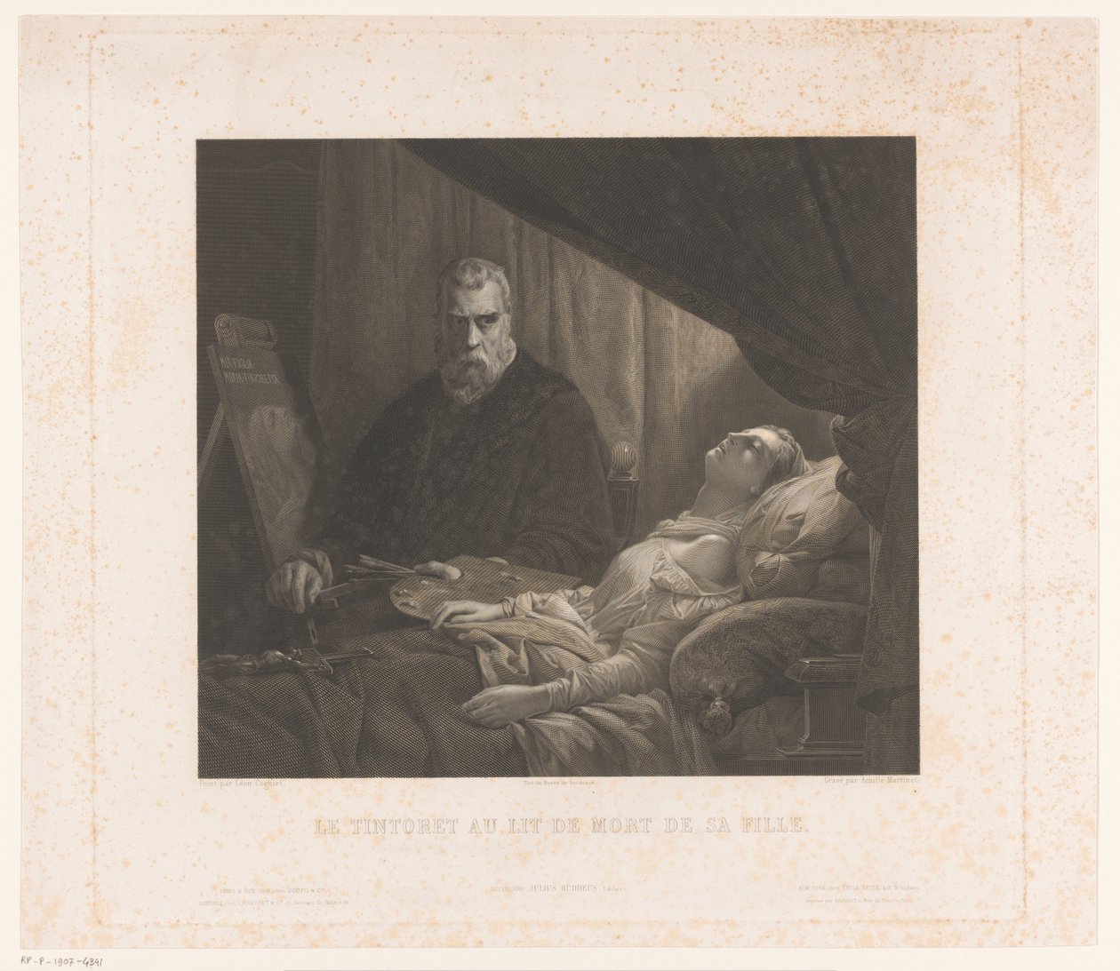 Il Tintoretto zobrazuje svou dceru na smrtelné posteli Le Tintoret au lit de mort de sa fille (název na objektu) od Achille Louis Martinet