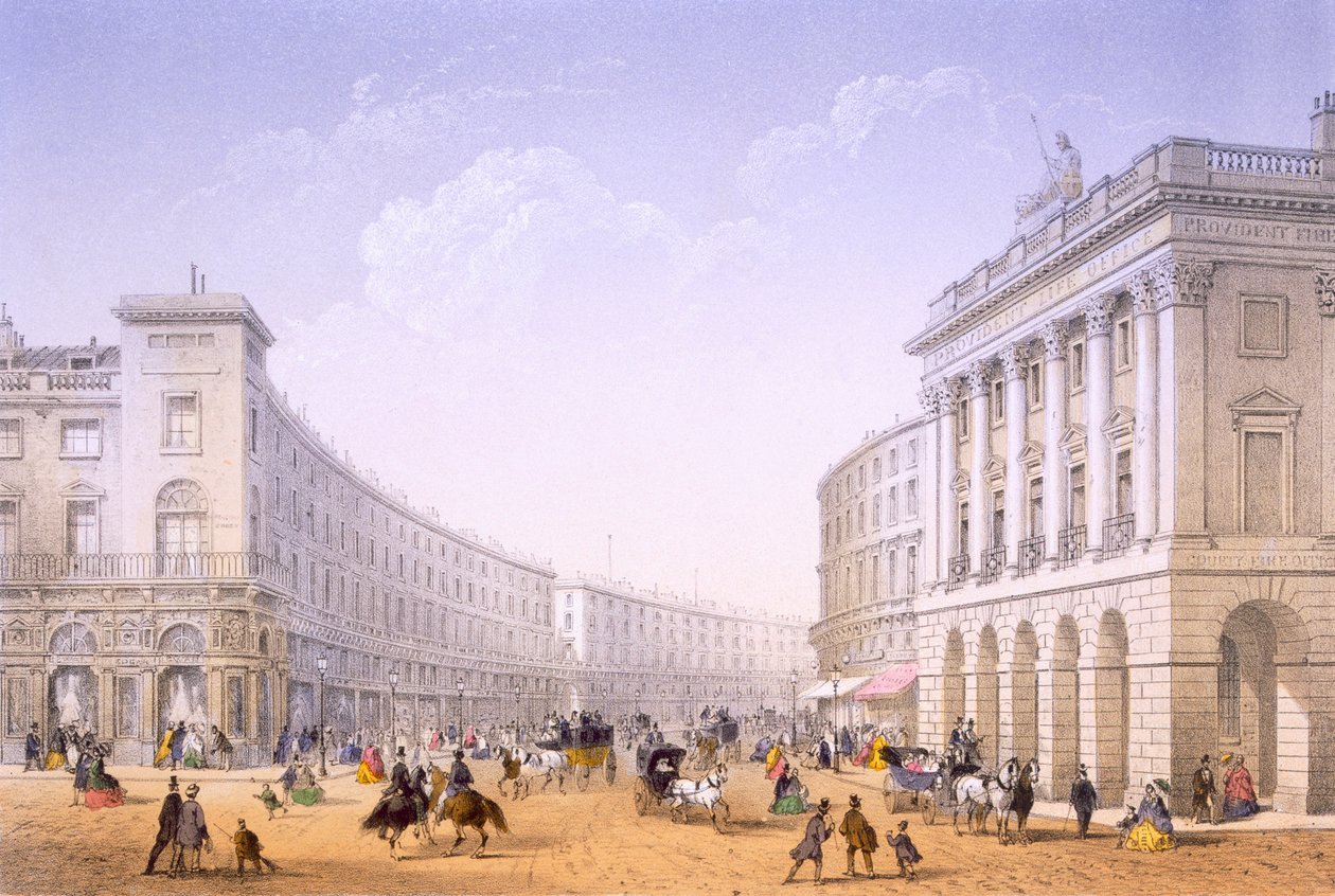 The Quadrant and Regent Street, Londýn, 1862. od Achille Louis Martinet
