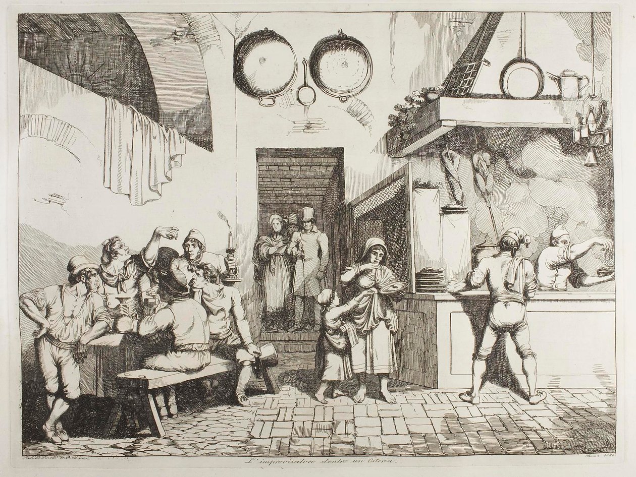 Improvizátor v osterii od Achille Pinelli