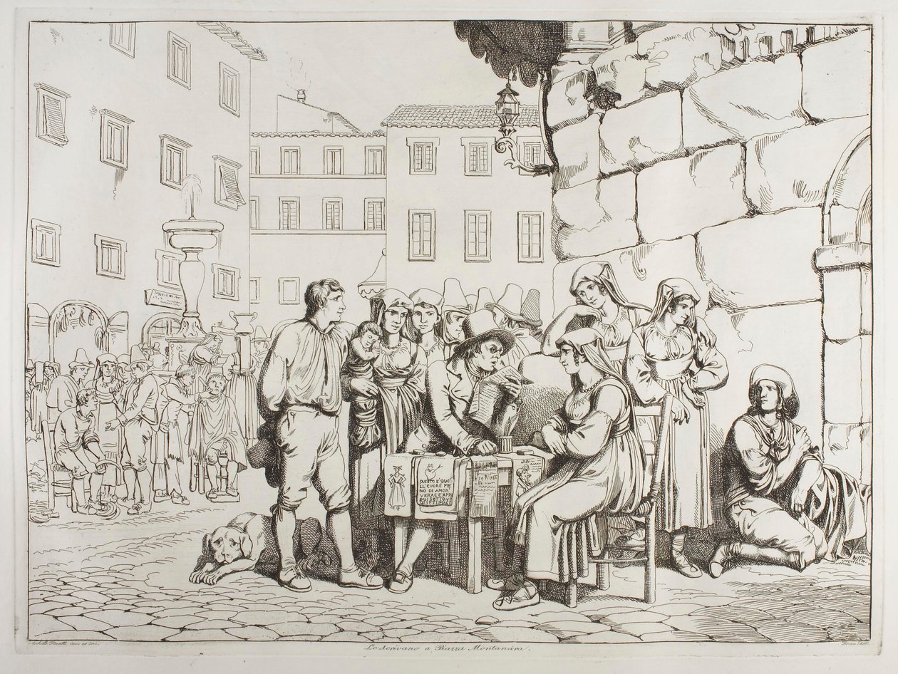 Spisovatel na Piazza Montanara od Achille Pinelli