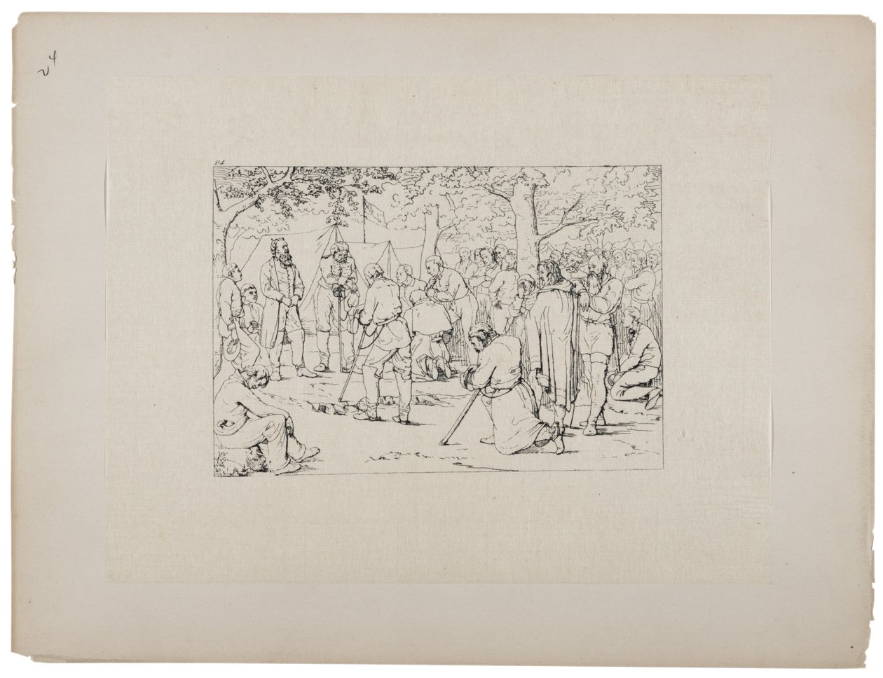 Modlitba ve stanu Stonewall Jackson, kolem 1880-90 od Adalbert John Volck