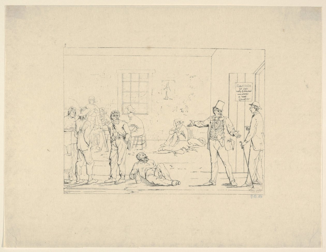 Nákup náhradníka na severu během války od Confederate War Etchings, 1861-63. od Adalbert John Volck