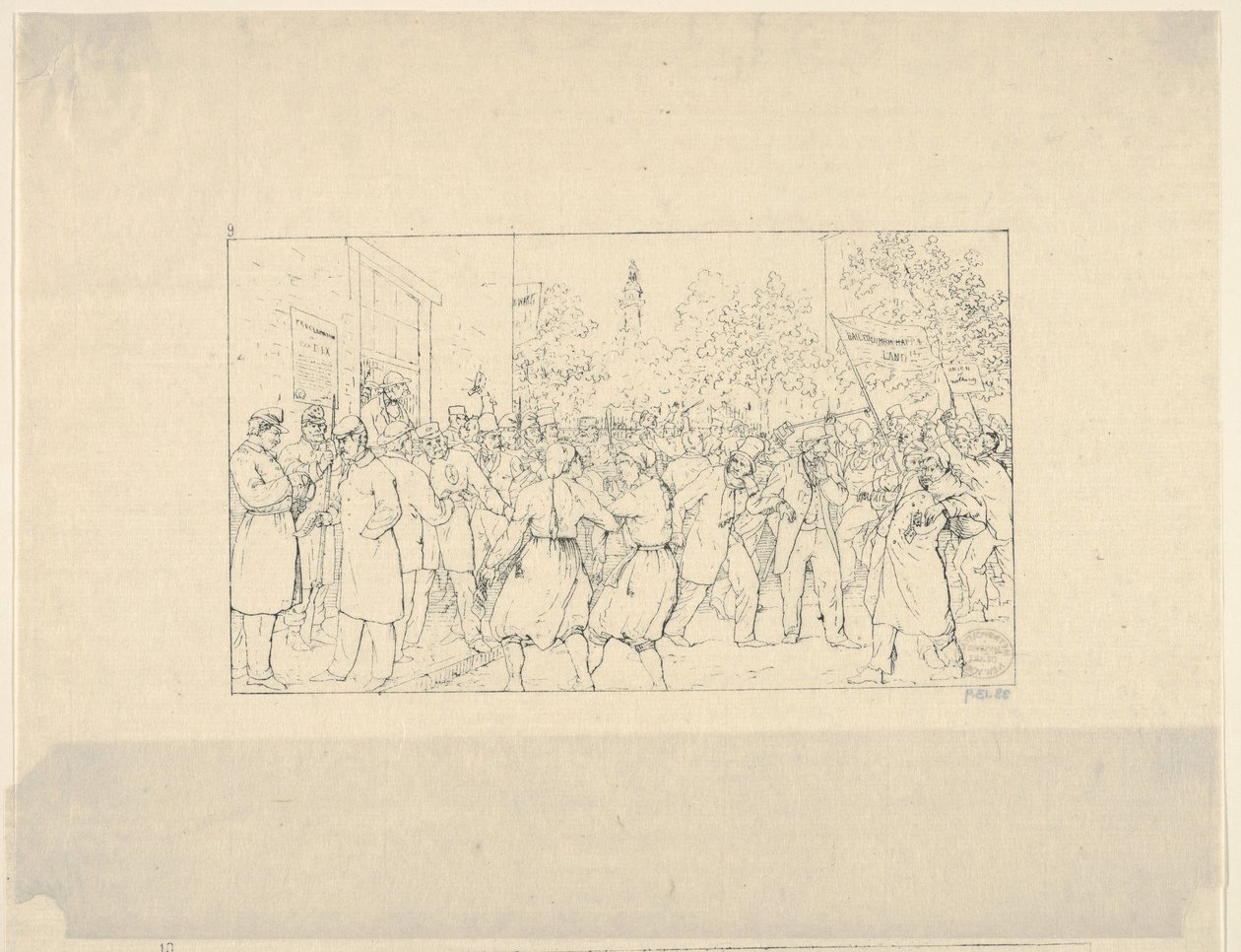 Volby v Baltimoru, listopad 1862 z Confederate War Etchings, 1861-63. od Adalbert John Volck