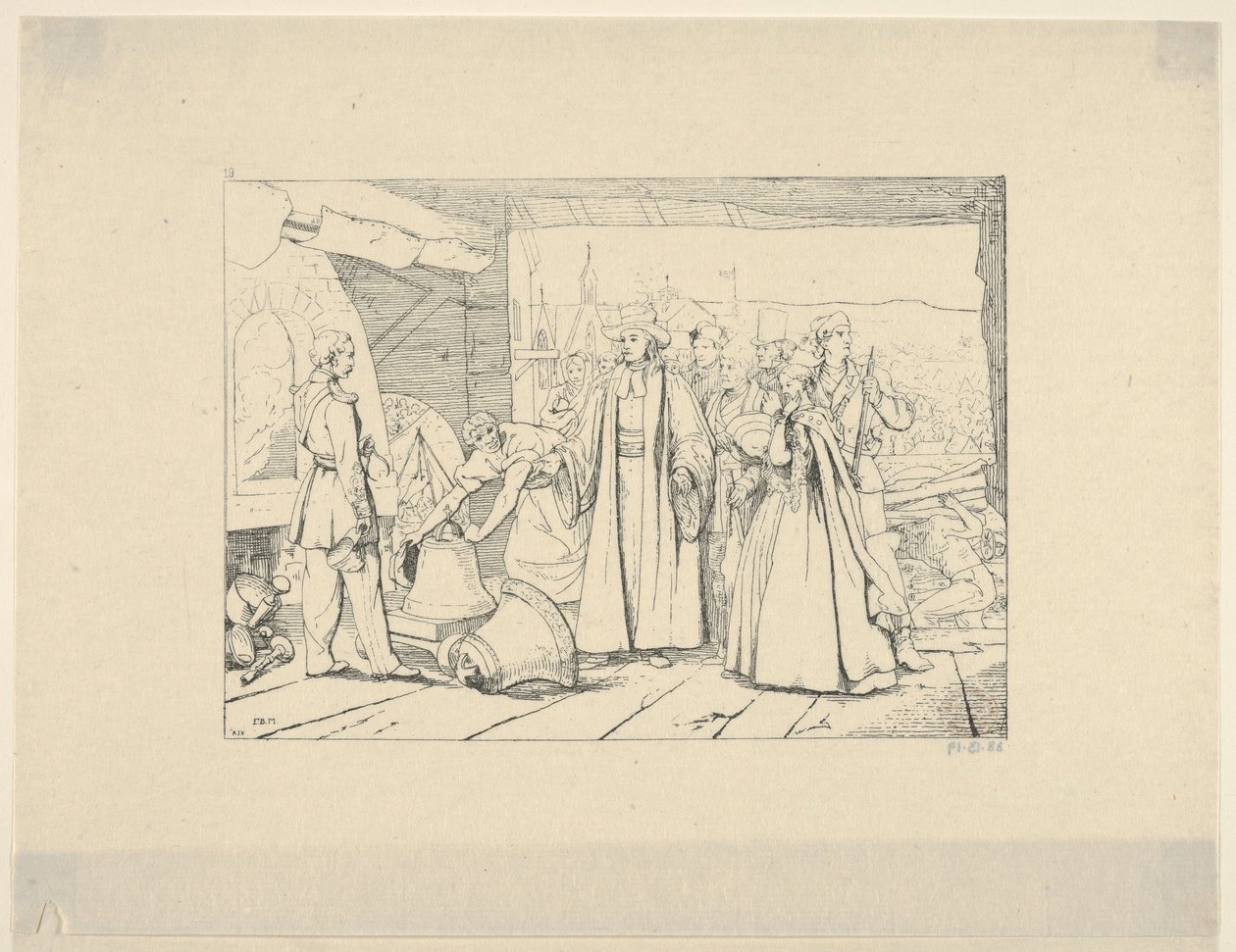 Nabídka zvonů k odlití do děla z Confederate War Etchings, 1861-63. od Adalbert John Volck