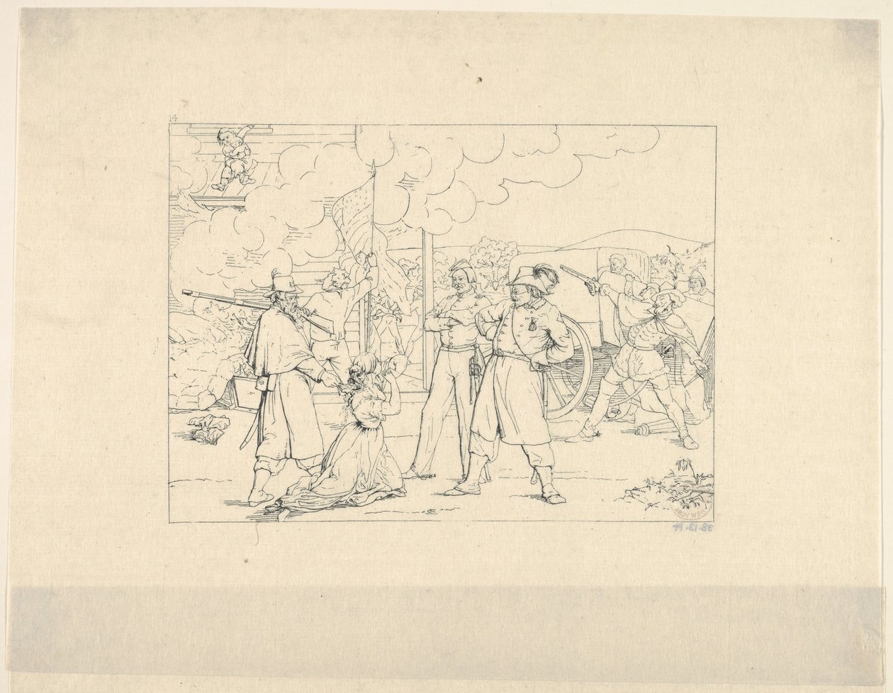 Valiant Men Dat Fite Mit Siegel z Confederate War Etchings, 1861-63. od Adalbert John Volck