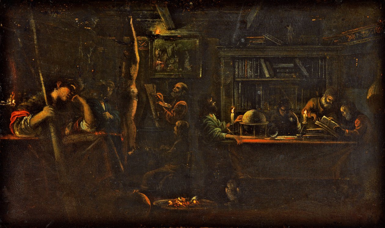 Minerva jako patronka umění a věd, 1600-05 (olej na mědi) od Adam Elsheimer