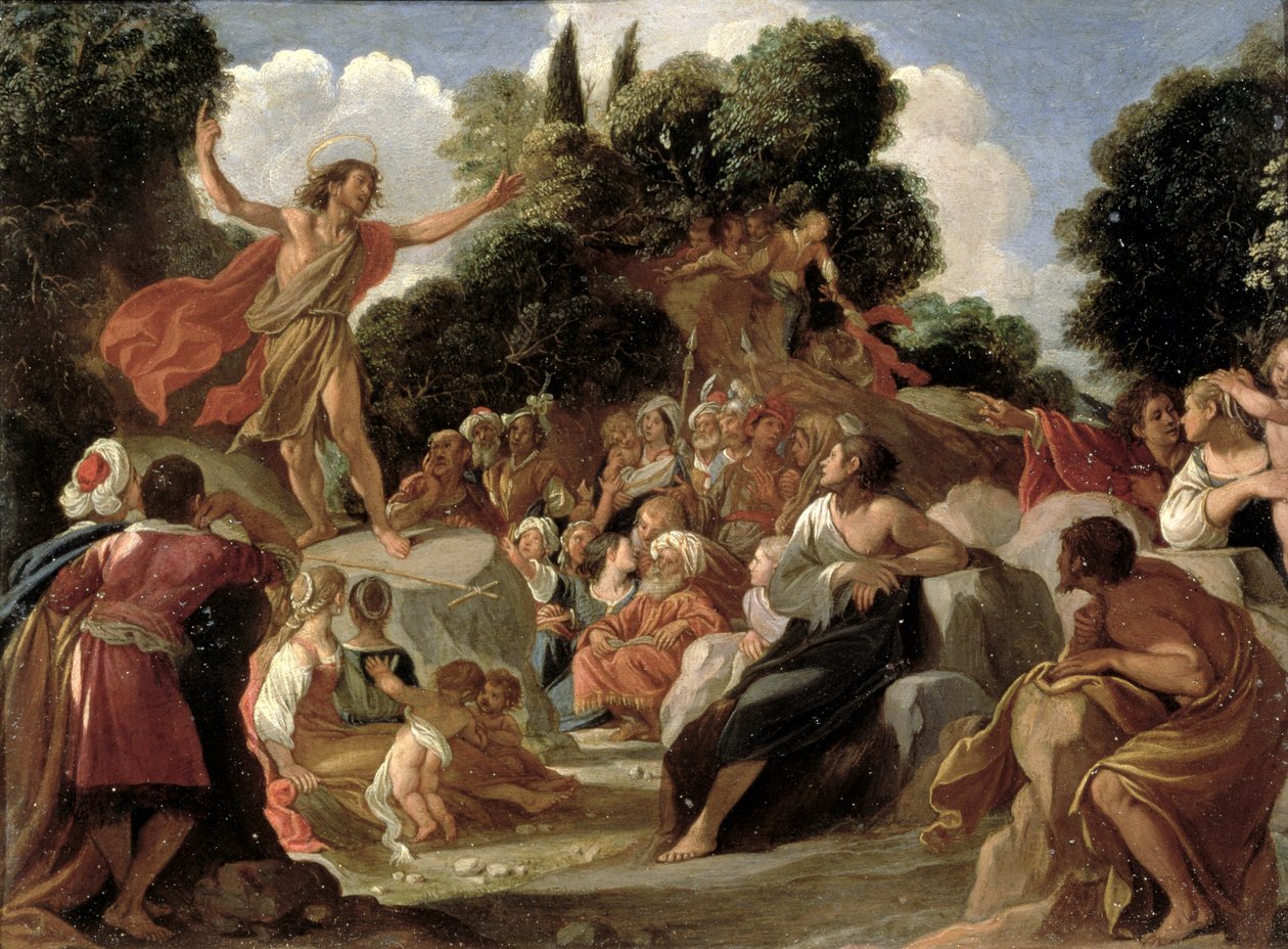 Kázání svatého Jana Křtitele (panel) od Adam Elsheimer
