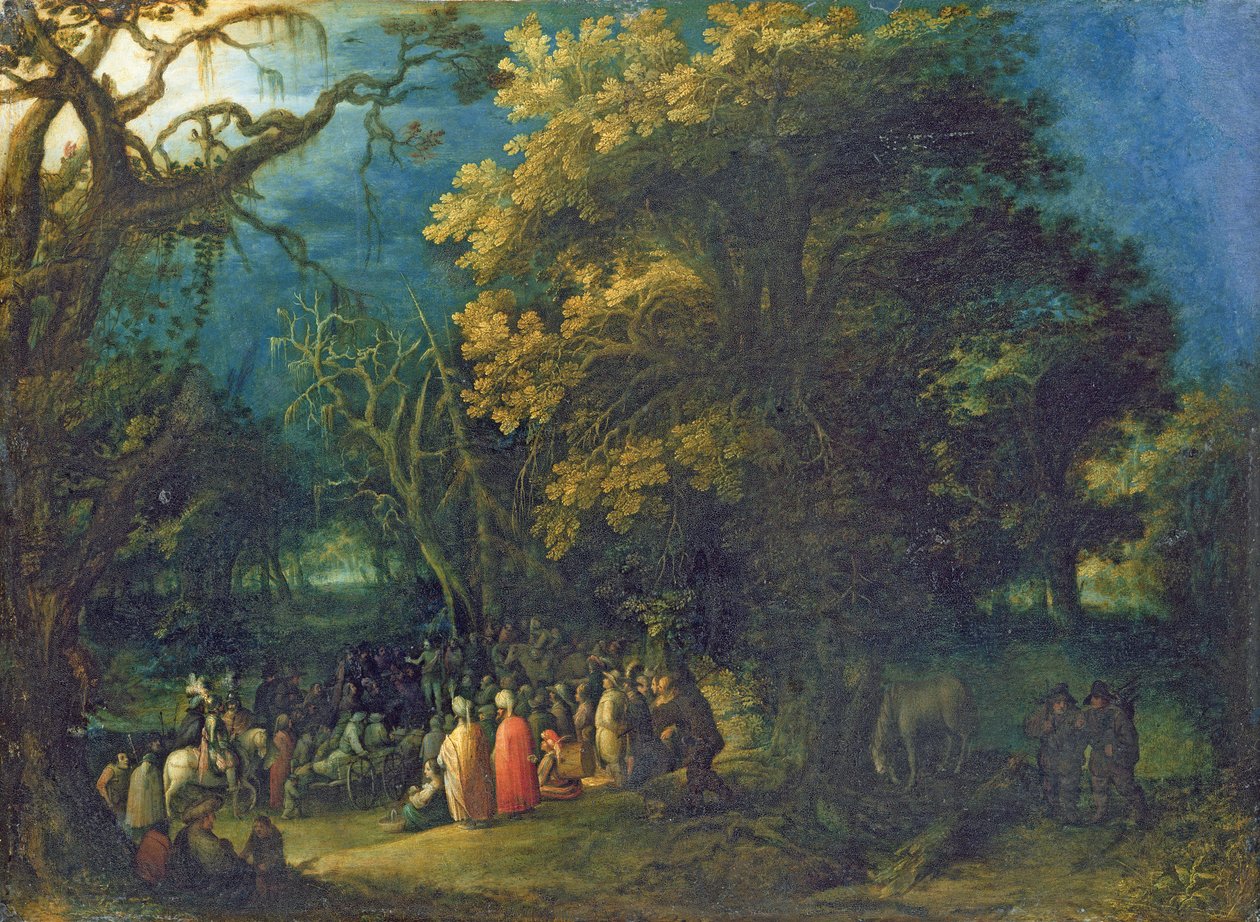 Kázání Jana Křtitele (olej na mědi) od Adam Elsheimer