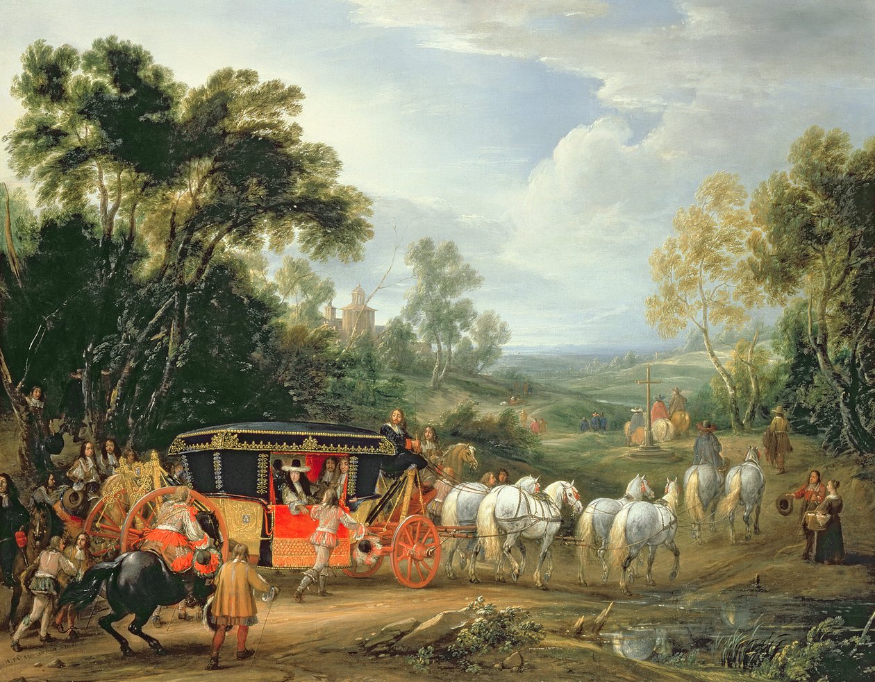 Louis XIV (1638-1715) ve svém státním trenérovi od Adam Frans van der Meulen
