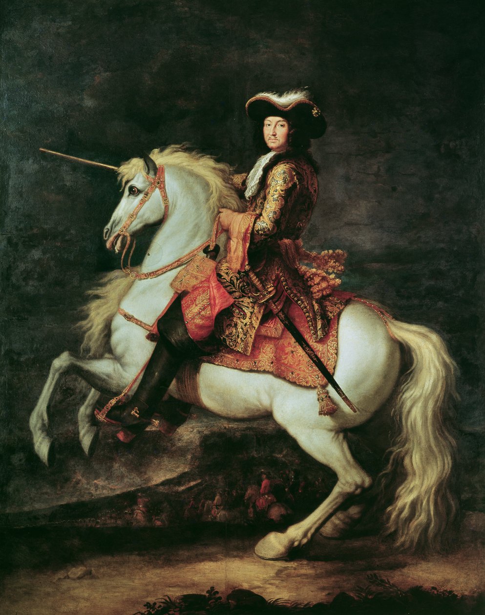 Portrét Ludvíka XIV na koni od Adam Frans van der Meulen