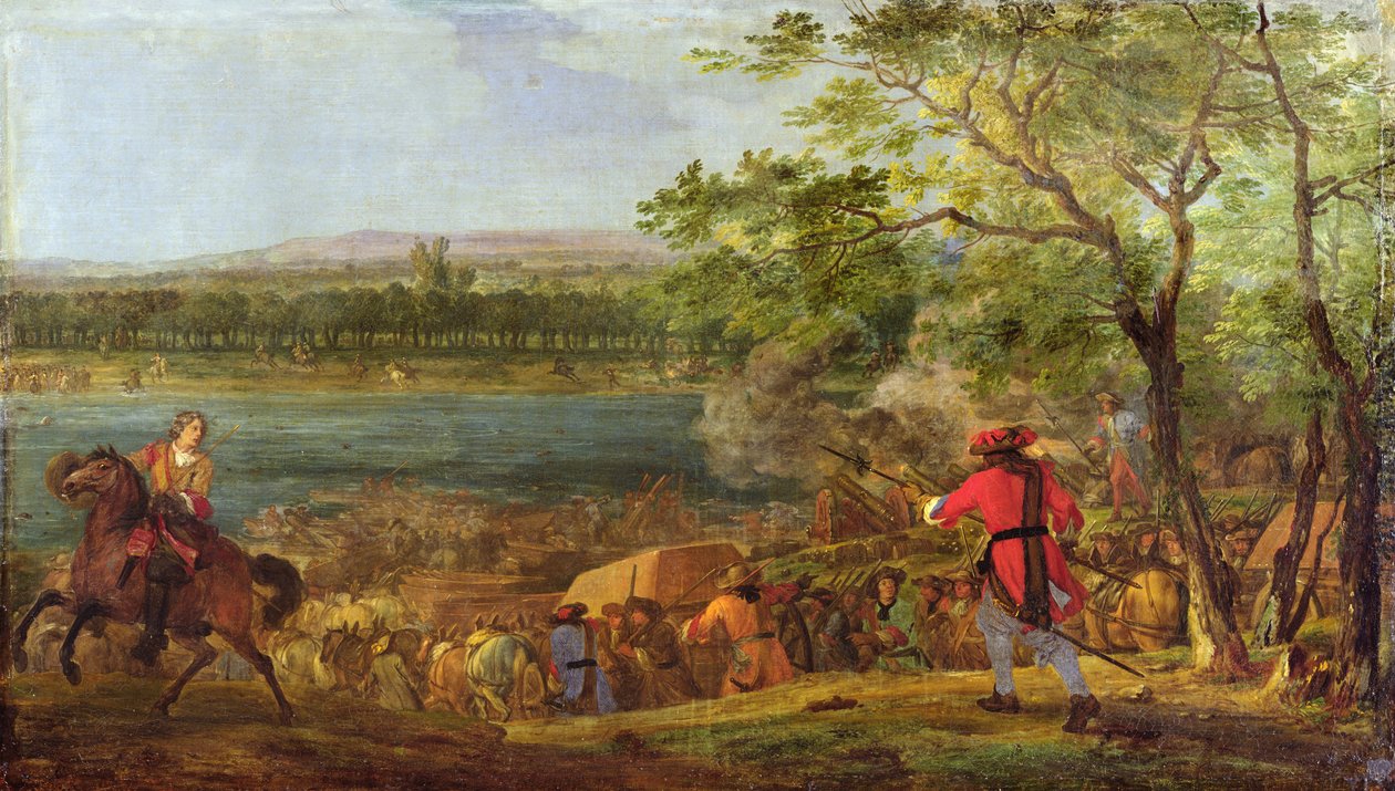 Příjezd Pontoneers k překročení Rýna, konec 17. století od Adam Frans van der Meulen