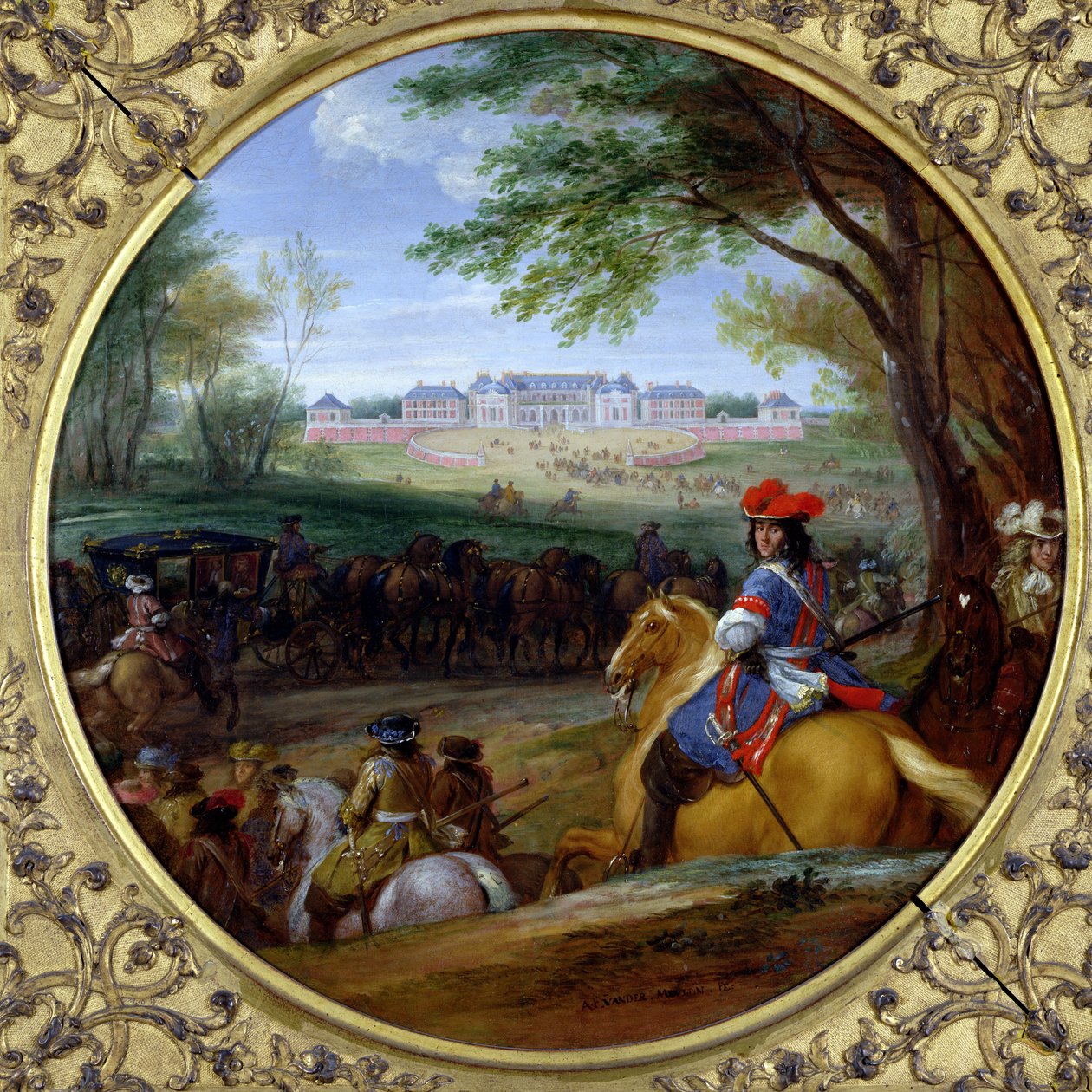 Pohled na palác ve Versailles v roce 1669 od Adam Frans van der Meulen