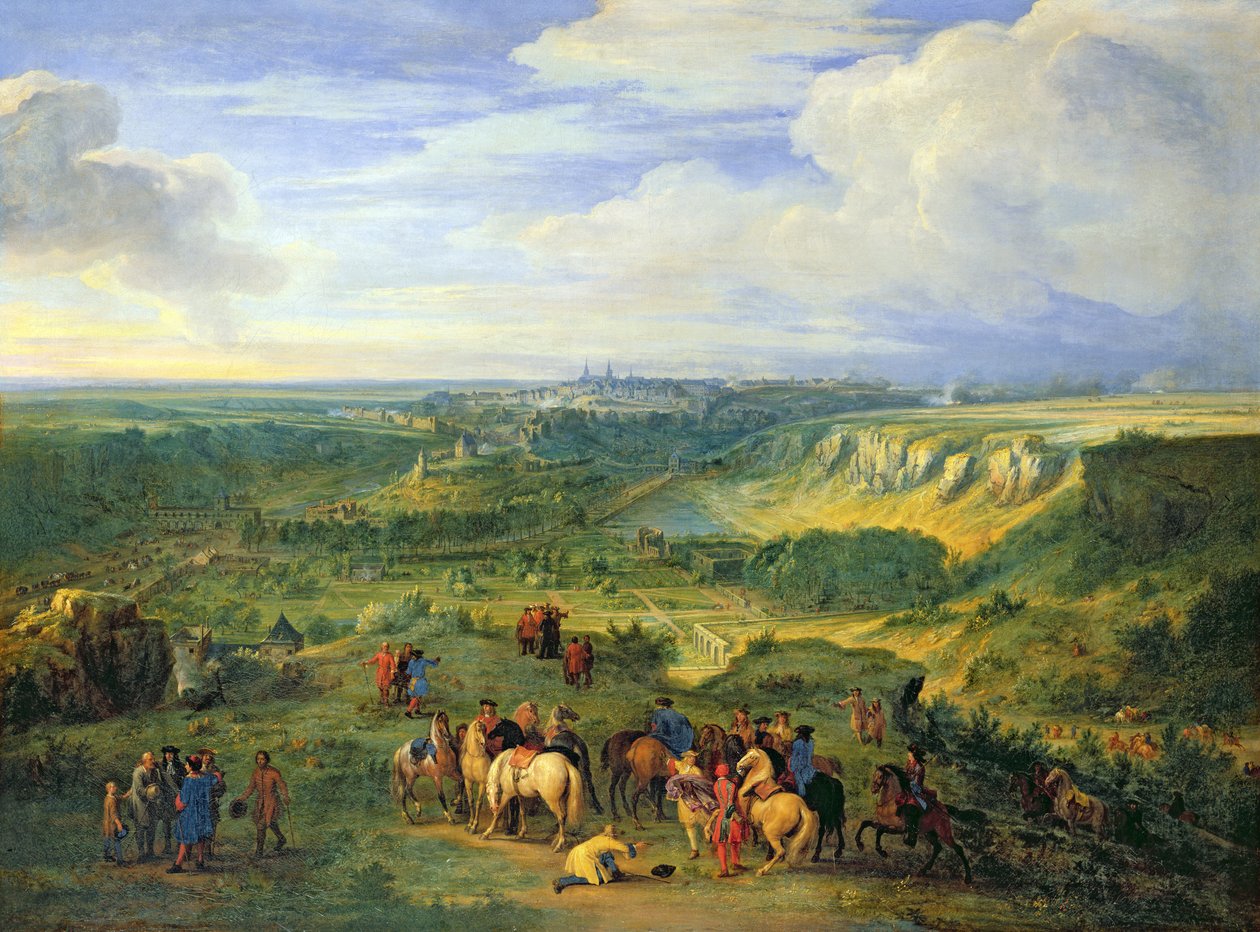 Pohled na město Lucemburk z blízkosti Mansfeldských lázní, 1684 od Adam Frans van der Meulen