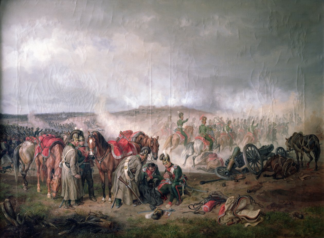 Smrt hraběte Seinsheima v bitvě u Borodina v roce 1812, 1862 od Adam Albrecht