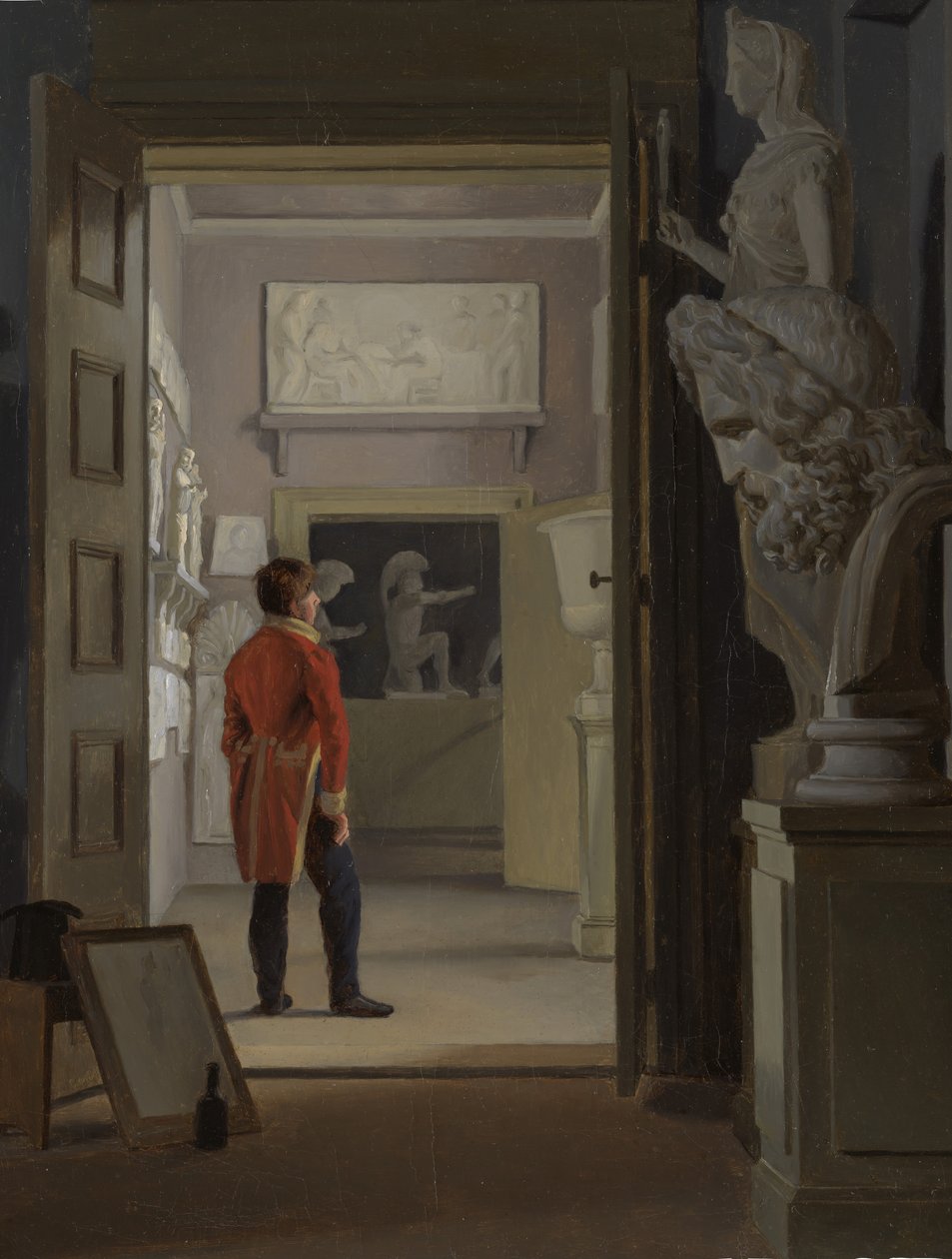 Síň starožitností v paláci Charlottenborg, Kodaň, 1830. od Adam August Müller