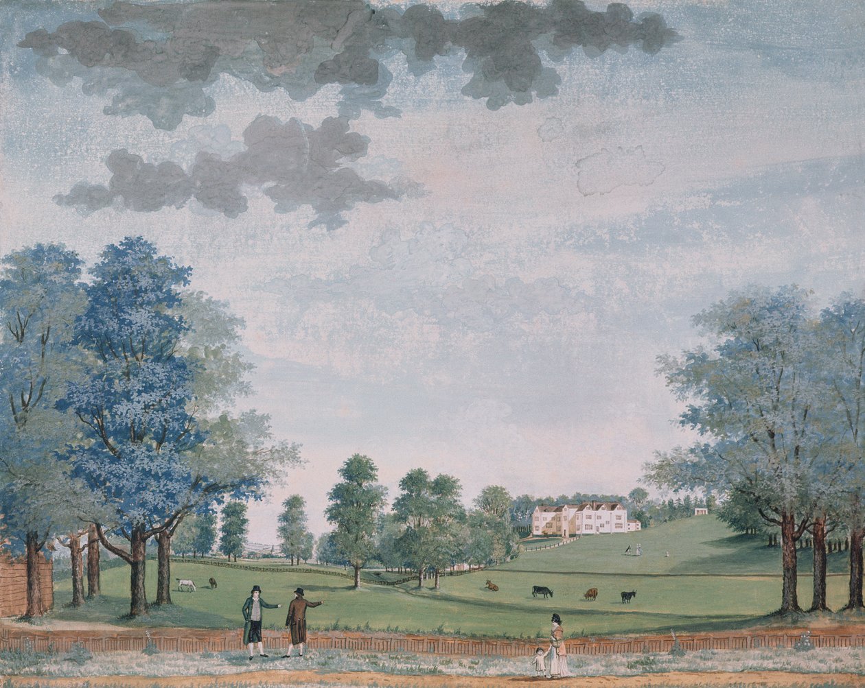 Velký dům a park v Chawton, c.1780 od Adam Callander