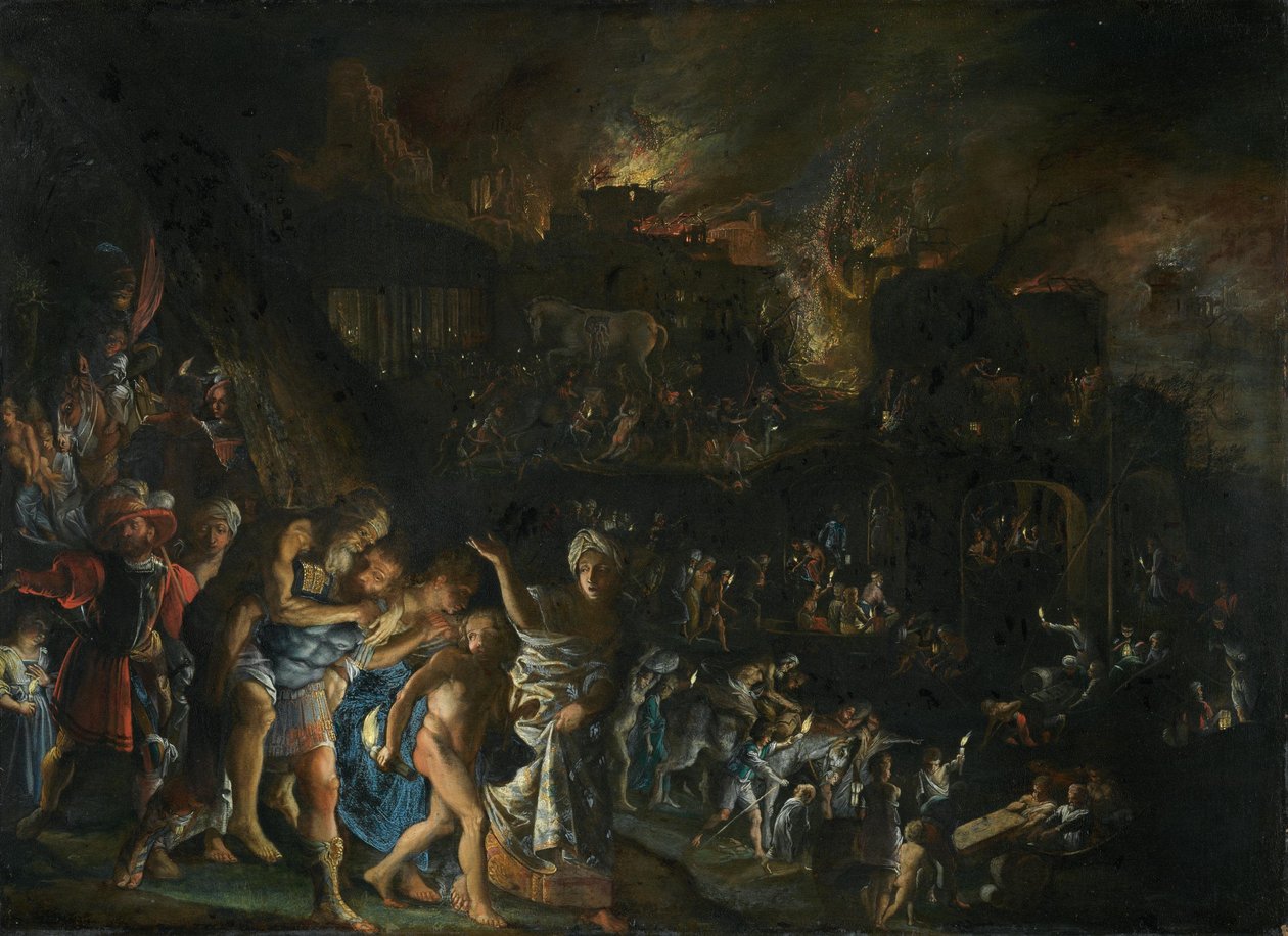 Požár v Tróji od Adam Elsheimer