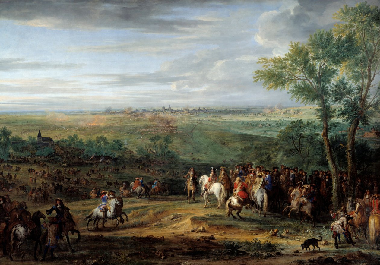 Příjezd Ludvíka XIV. do tábora před Maestrichtem (dnešní město Maastricht) v červnu 1673. Obraz Adama Francoise Van Der Meulena (1632-1690) od Adam Frans van der Meulen