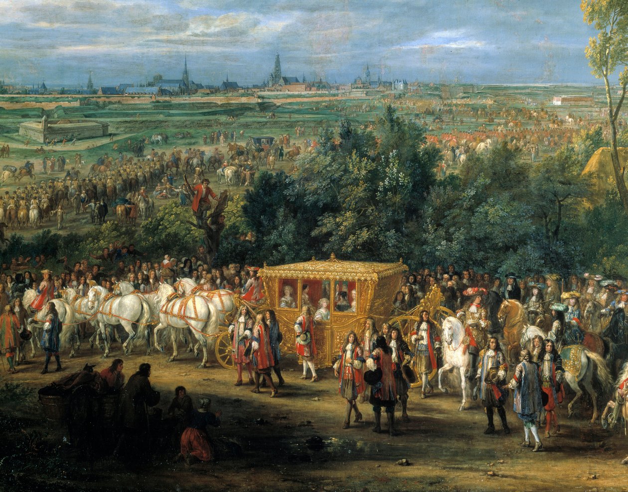 Vstup krále Ludvíka XIV. a královny Marie Terezie 30. července od Adam Frans van der Meulen