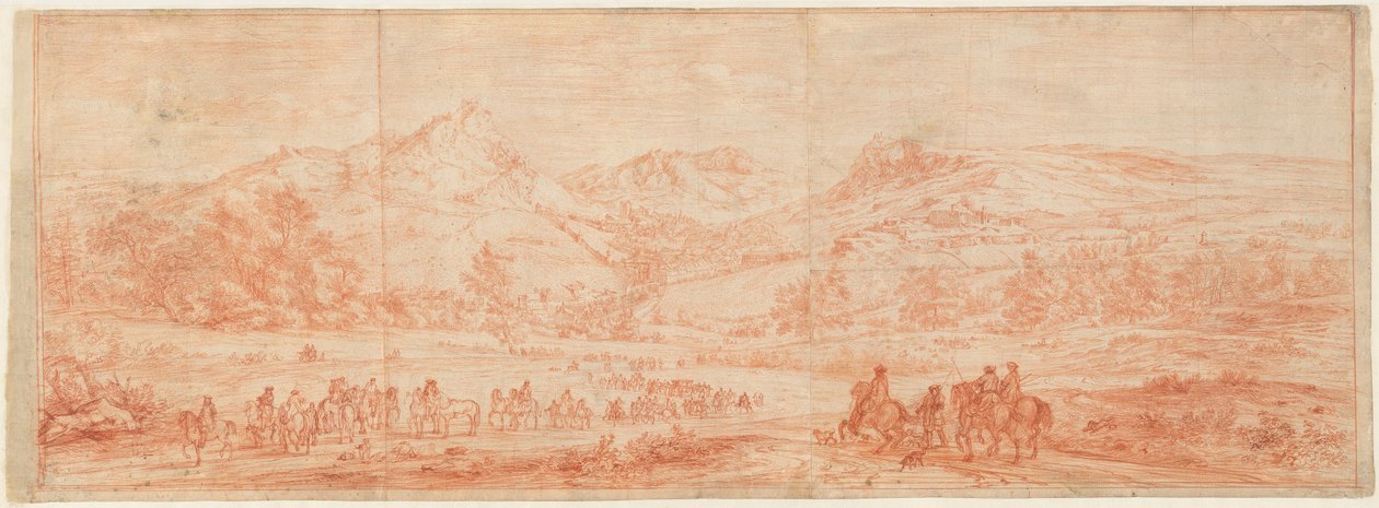 Französische Truppen vor Salins und den umliegenden Hügeln od Adam Frans van der Meulen