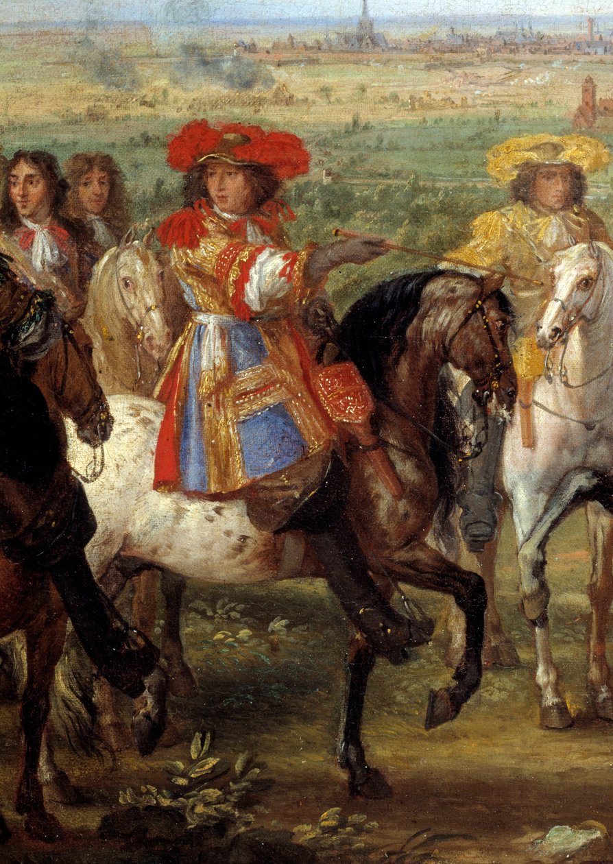 Král Ludvík XIV. před převorkou Fives v sídle Lille v srpnu 1667 Detail představující krále. Obraz Adama Van der Meulena (1632-1690) (ec.flam.) 1667 Ne. 0,52x0,8m od Adam Frans van der Meulen
