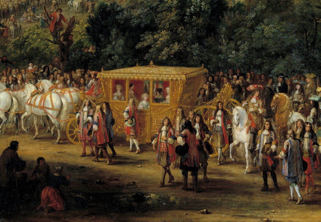 Šortky a kortex. Detail „“ Vstup do Arras od Ludvíka XIV. a Marie Terezie 30. července od Adam Frans van der Meulen