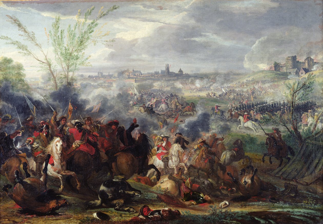 Studie k obléhání vlámského města od Adam Frans van der Meulen
