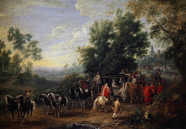 Putovní průvod princezny od Adam Frans van der Meulen