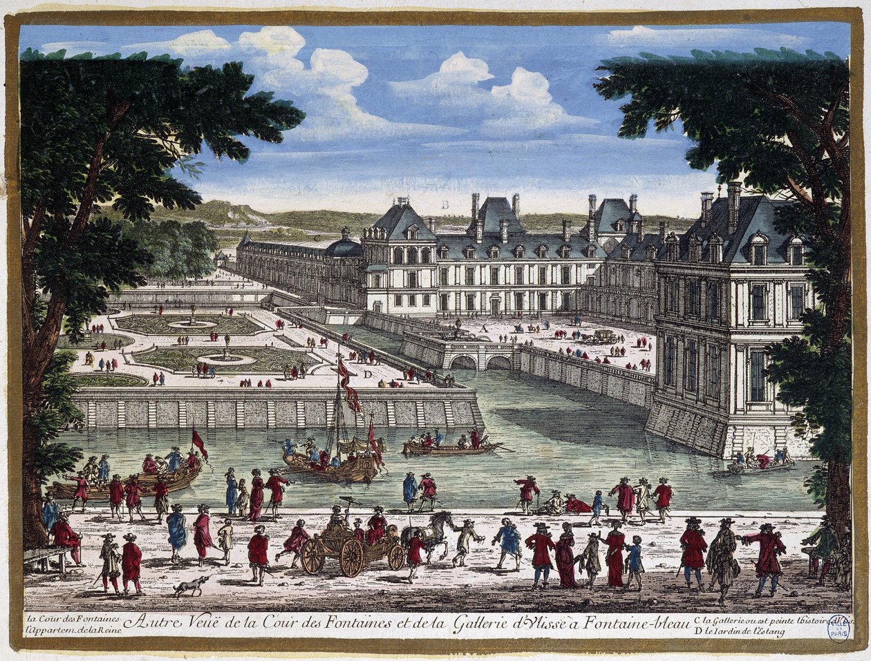Château de Fontainebleau - rytina Perelle od Adam Perelle