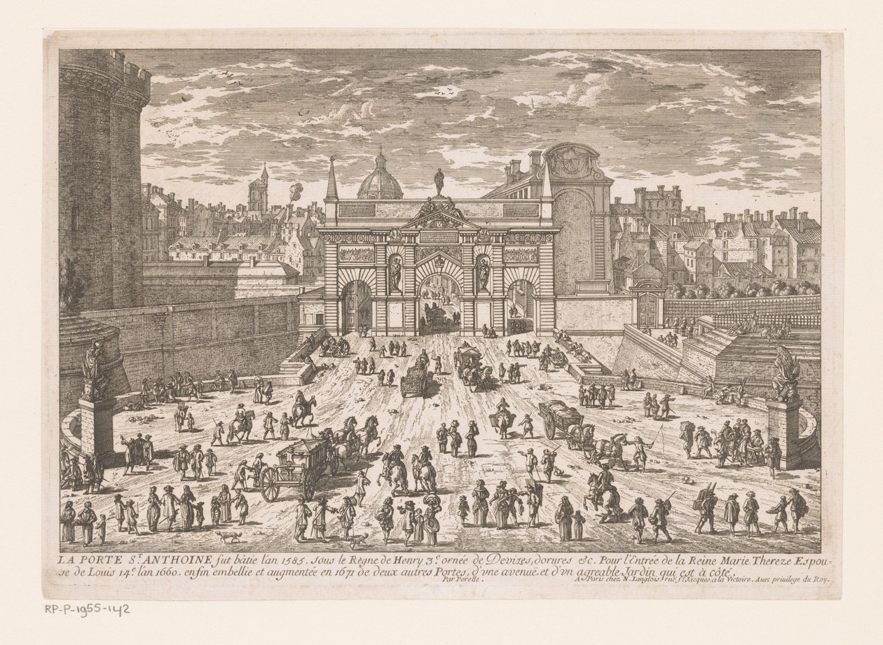 Pohled na Porte Saint-Antoine La Porte St. Antoine (...) (název na objektu) od Adam Perelle
