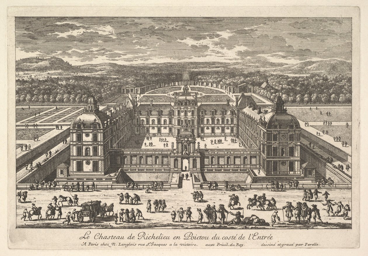 Château de Richelieu en Poictou ze vstupní strany, 17. století. od Adam Perelle