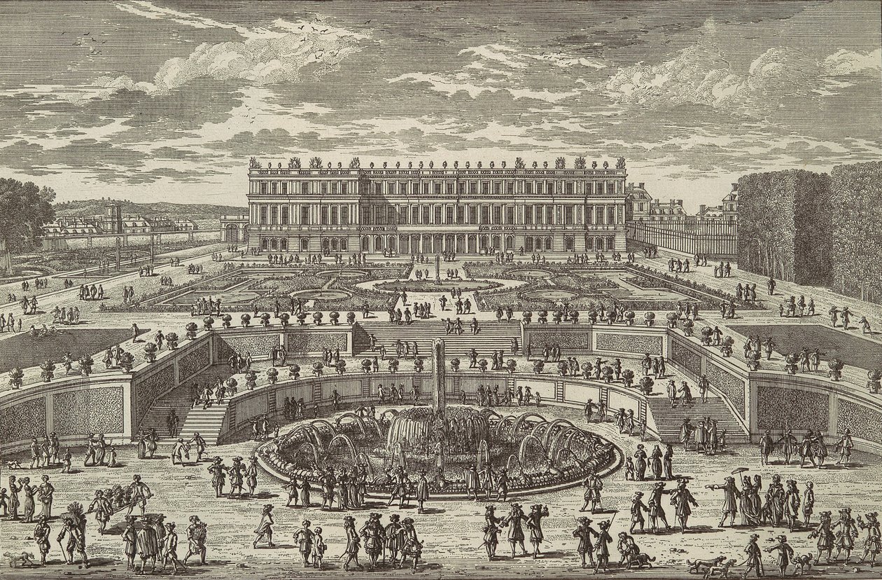 Pohled na Versailles Pohled na Versailles, zahradní fasáda, 80. léta 17. století. od Adam Perelle