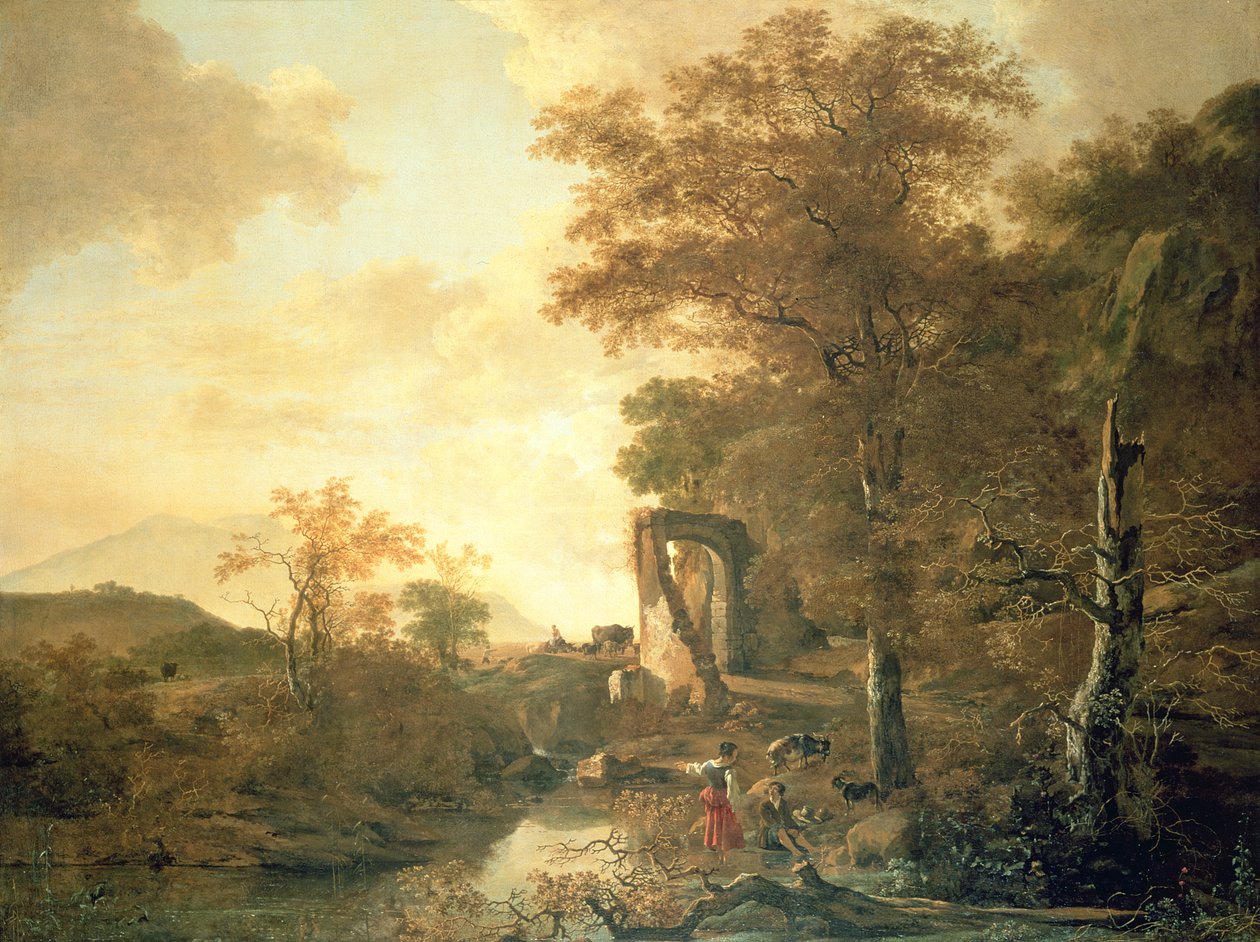 Krajina s klenutou bránou, asi 1654 (olej na plátně) od Adam Pynacker