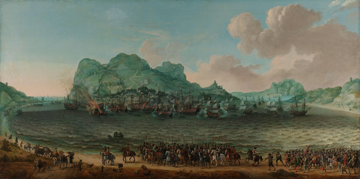 Vítězství nad Španělskem u Gibraltaru flotilou pod velením admirála Jacoba van Heemskercka, 25. dubna 1607 od Adam Willaerts (signed by artist)