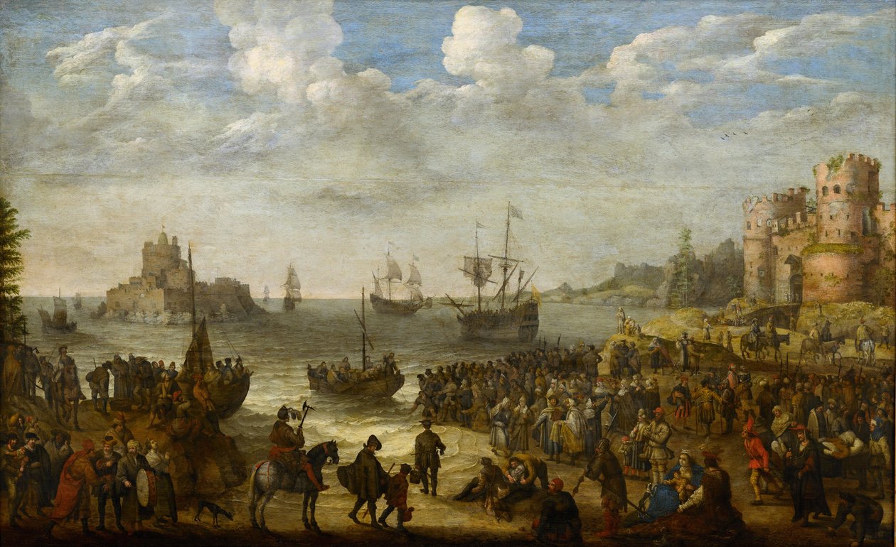 Kristus káže z lodi na Galilejském jezeře (Lac de Tiberiade) - par Willaerts, Adam (1577-1664). Olej na plátně od Adam Willaerts
