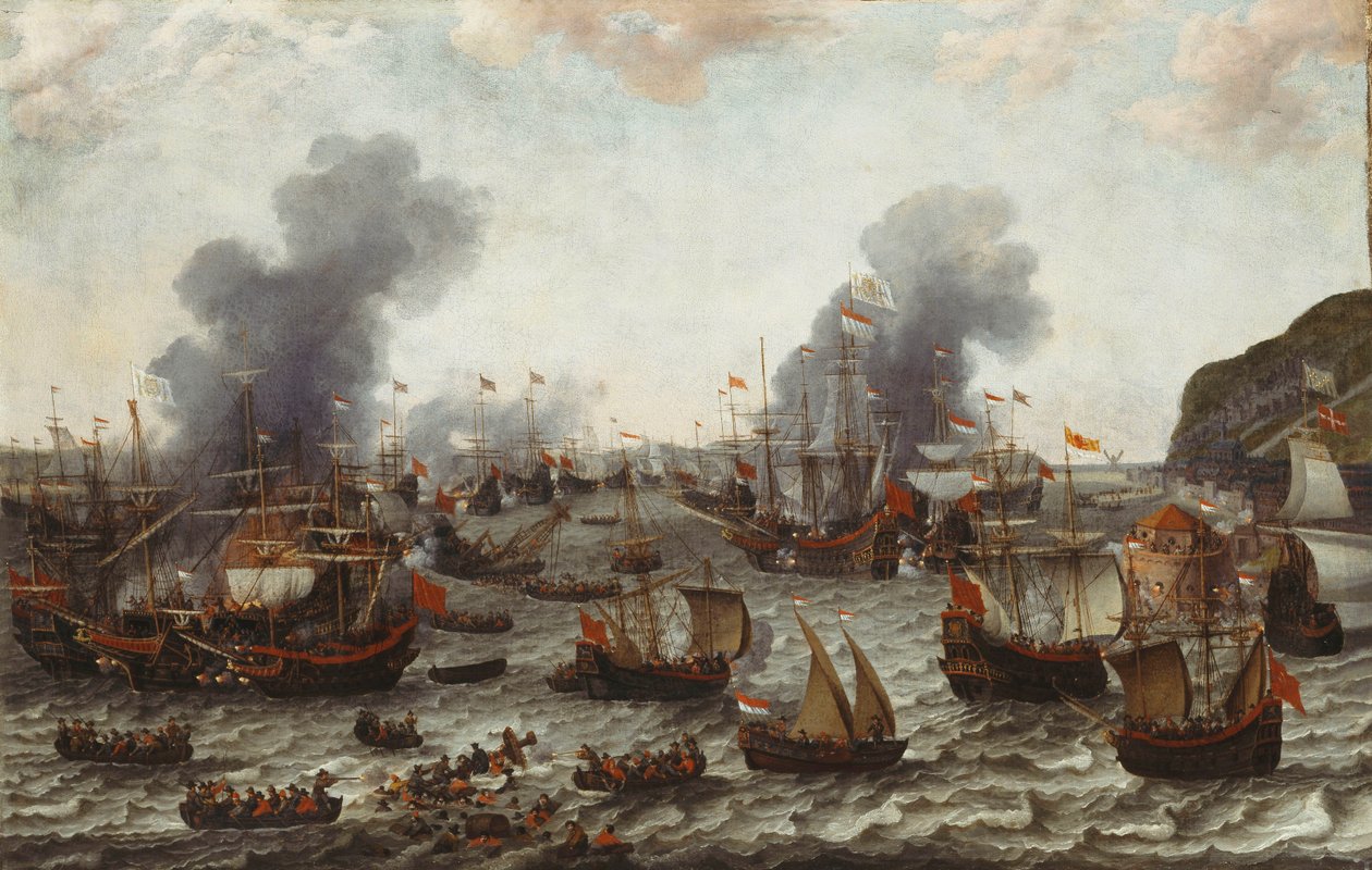 Bitva o Gibraltar mezi holandským a španělským loďstvem, 25. dubna 1607, 1639 od Adam Willaerts