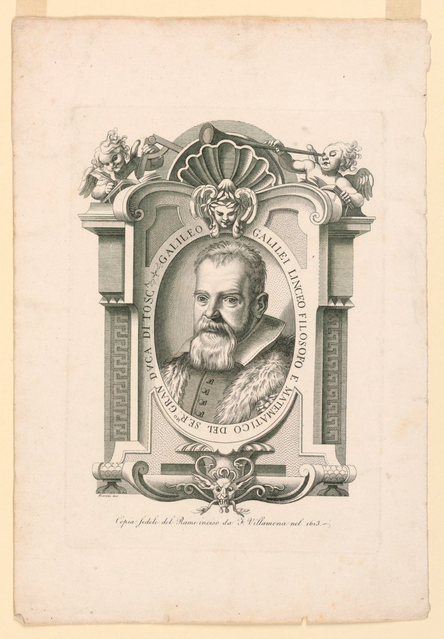 Portrét Galileo Galilei (1562-1642) od Adamo Fioroni, active first half of 19th century