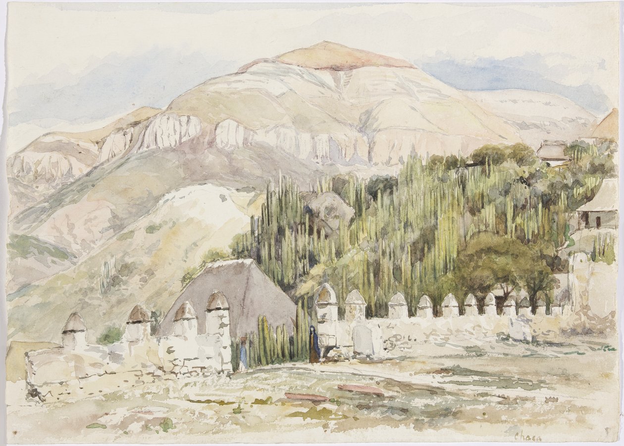 Kostelní uzávěr, Metztitlán, Hidalgo, Mexiko (akvarel) od Adela Breton