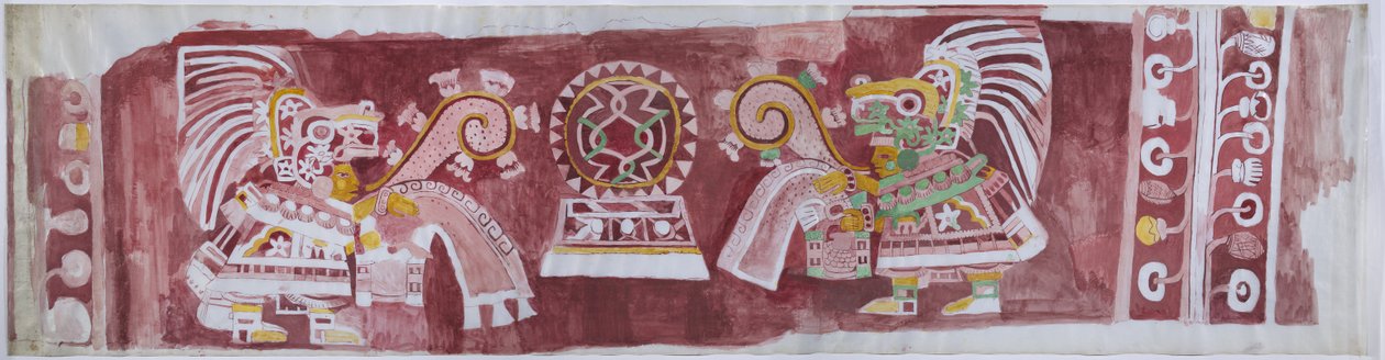 Kopie nástěnné malby z Casa de Barrios v Teopancaxco, Teotihuacan, stát Mexiko od Adela Breton
