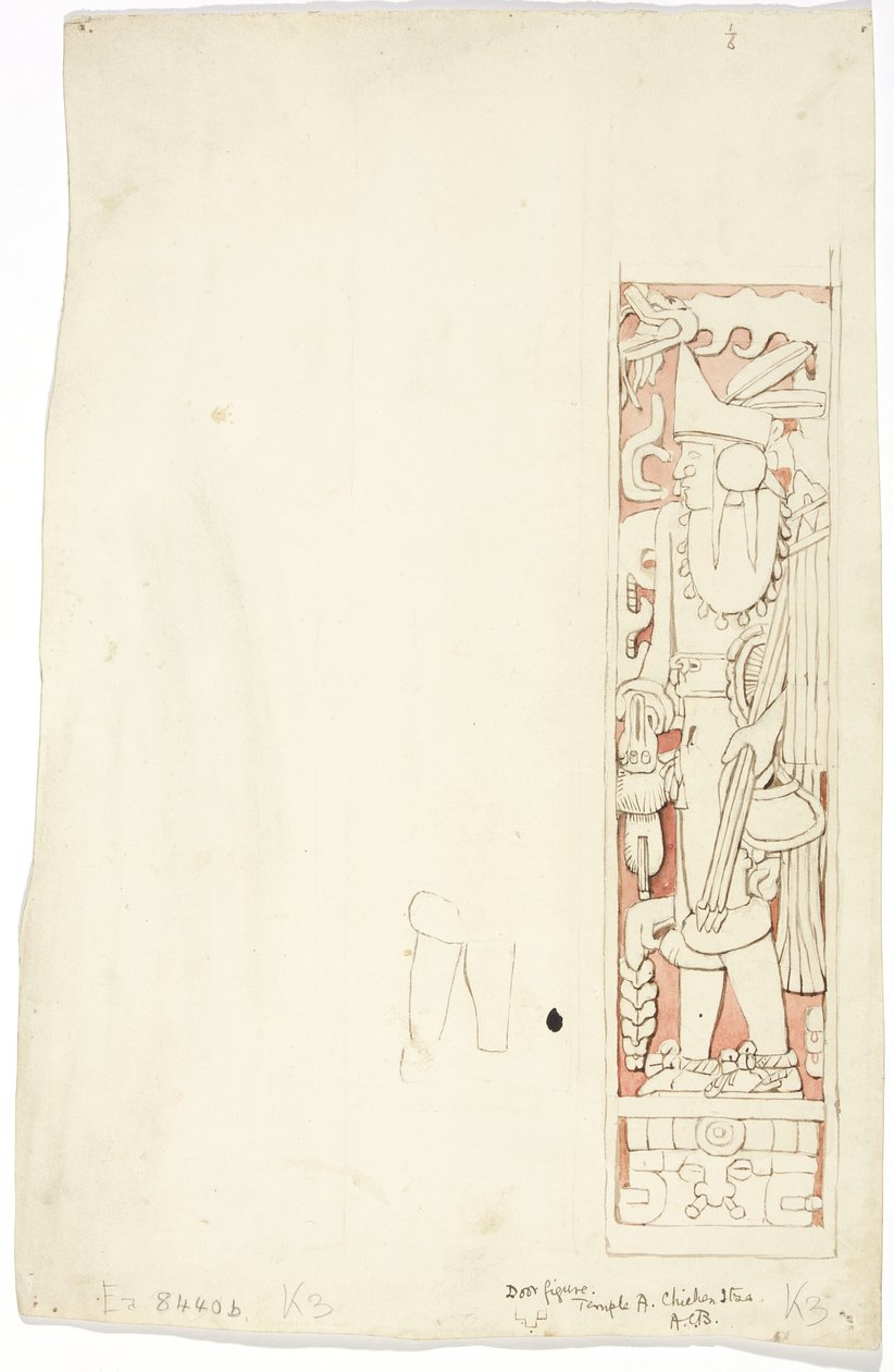 Dveřní zárubeň K3 v chrámu A, Chichen Itza, Yucatan, Mexiko od Adela Breton