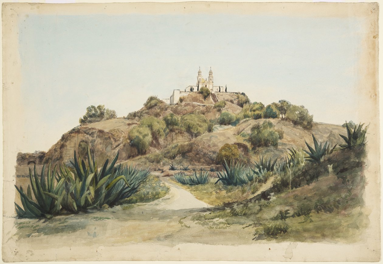 Velká pyramida a kostel, Cholula od Adela Breton