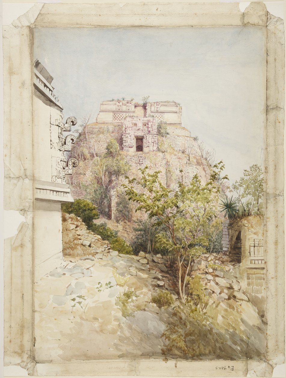 Dům kouzelníka, Uxmal, Mexiko (akvarel) od Adela Breton