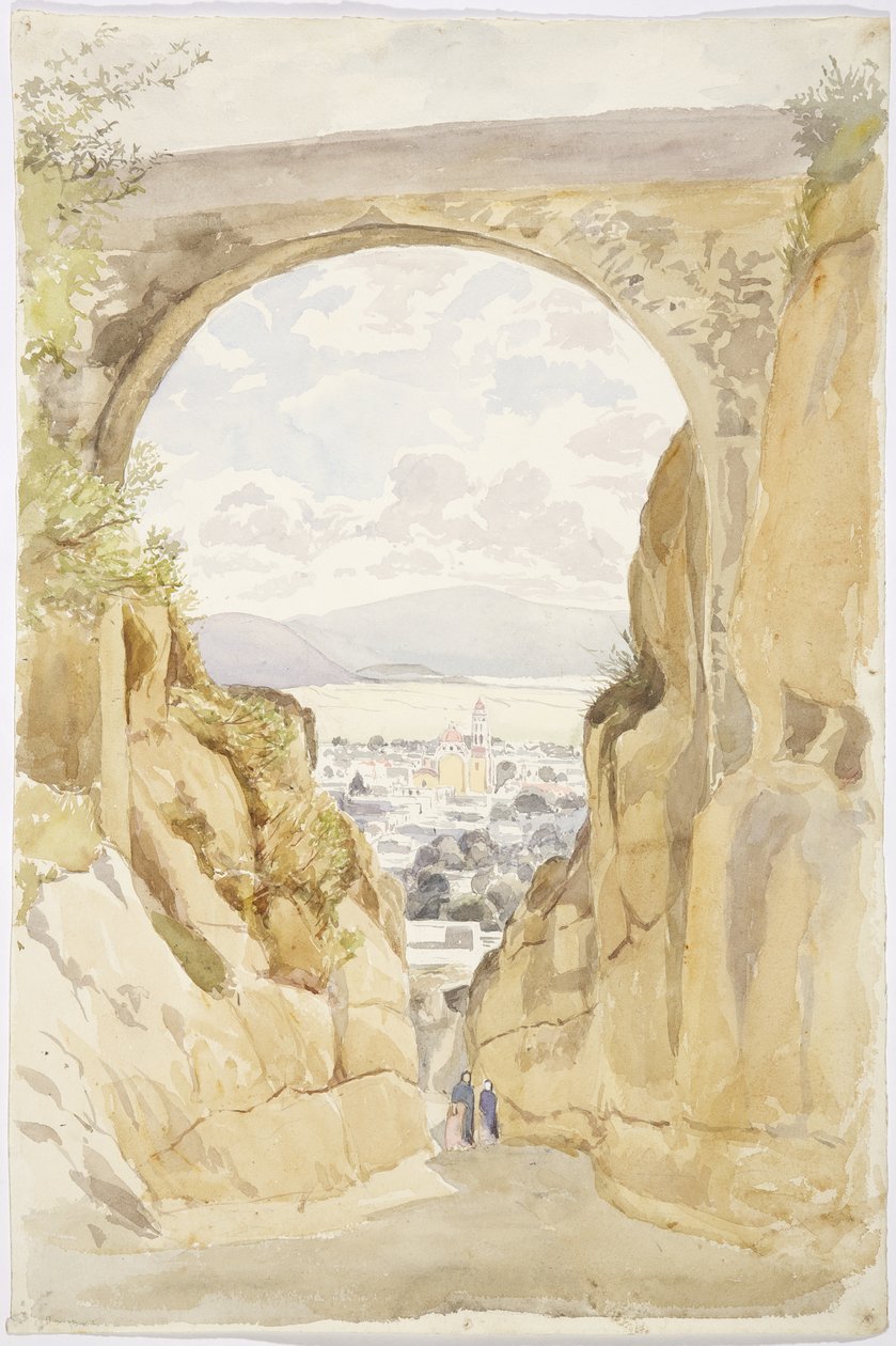 San Andres Chalchicomula, Puebla State, Mexiko (akvarel) od Adela Breton
