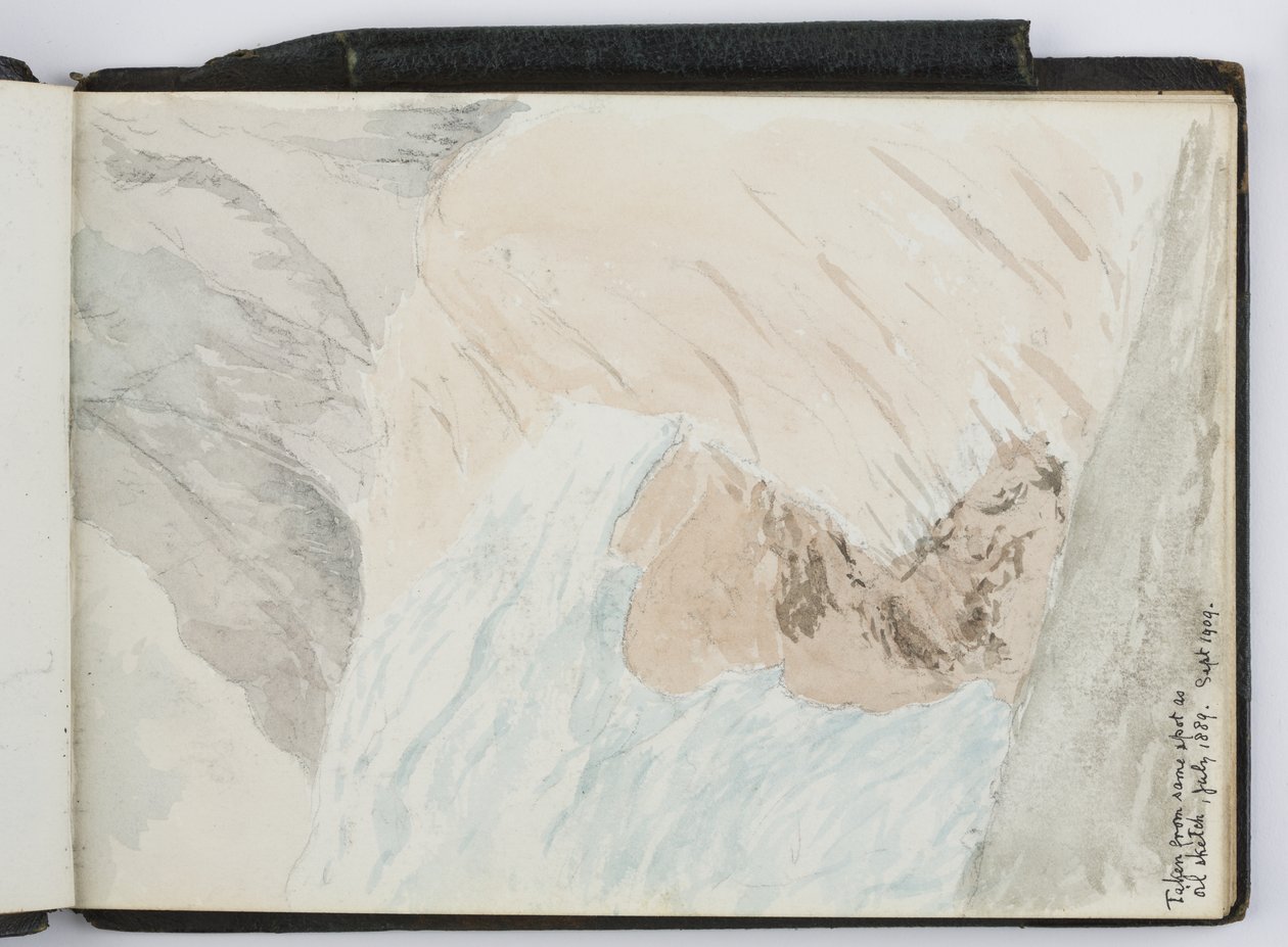 Náčrt akvarelů, kreseb a poznámek, Severní a Jižní Amerika a Evropa, 1909-1910, vázaný v zelené kůži (akvarel) od Adela Breton