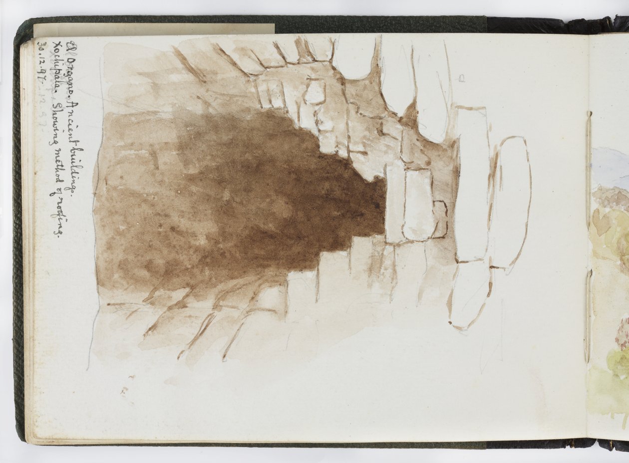 Náčrt akvarelů, kreseb a poznámek, Mexiko, 1896-1898 (akvarel) od Adela Breton