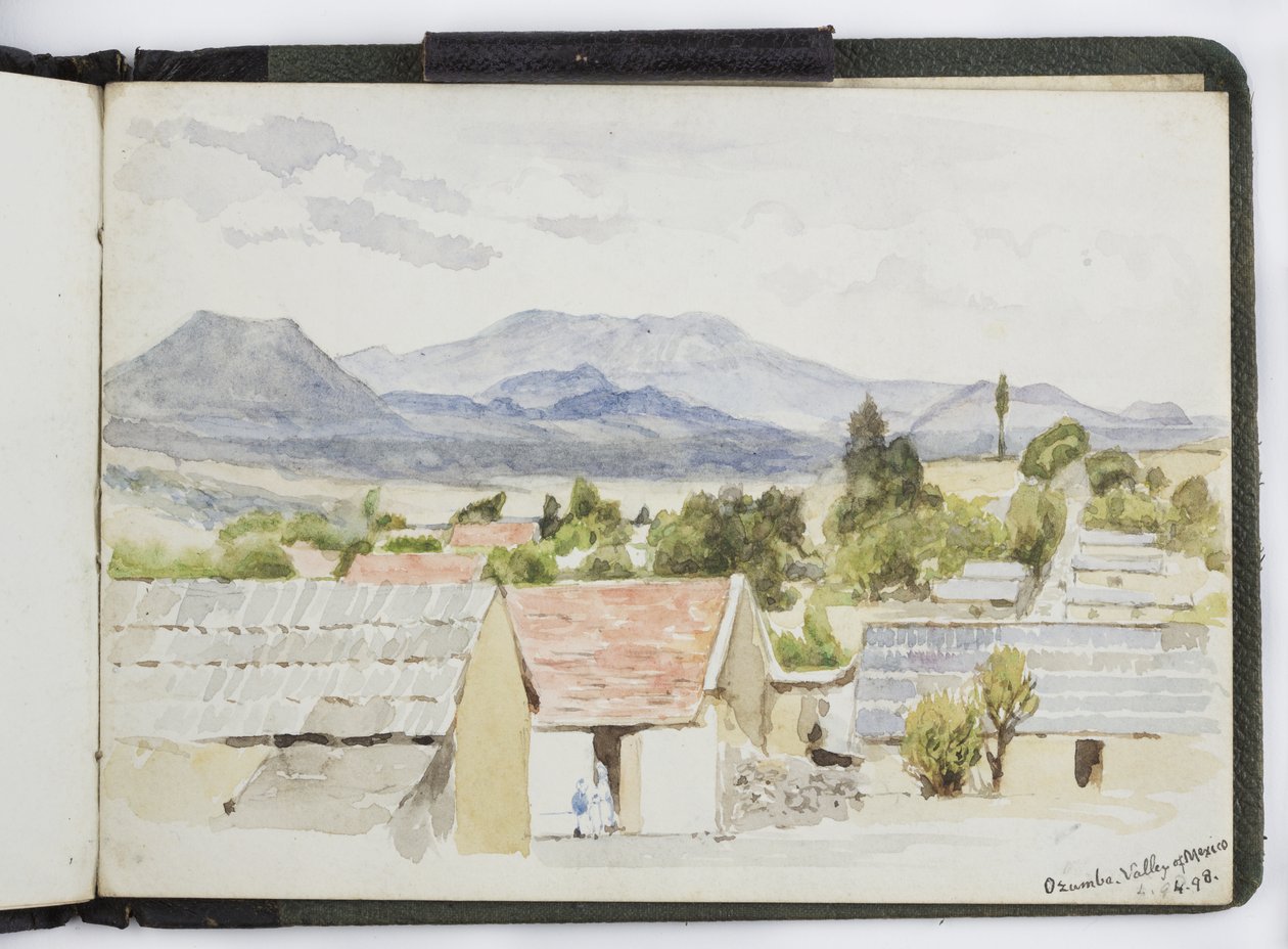 Náčrt akvarelů, kreseb a poznámek, Mexiko, 1896-1898 (akvarel) od Adela Breton