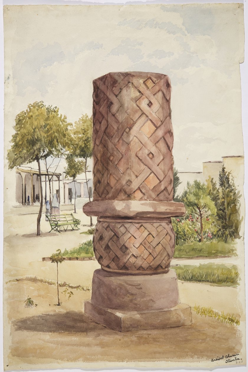 Socha nebo sloup v Otumba, Mexiko (akvarel) od Adela Breton