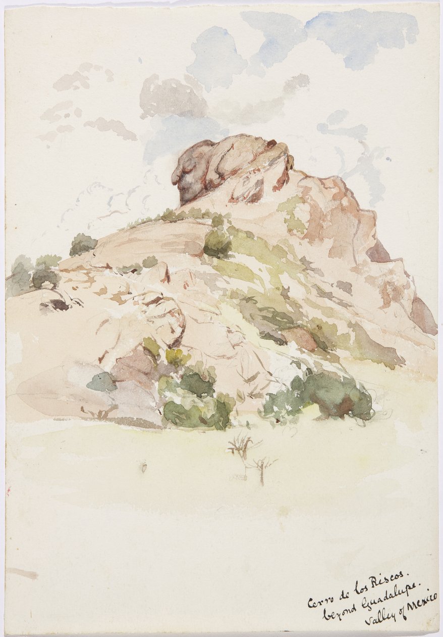 Pohled - Cerro de los Riscos, za Guadalupe, Mexiko (akvarel) od Adela Breton