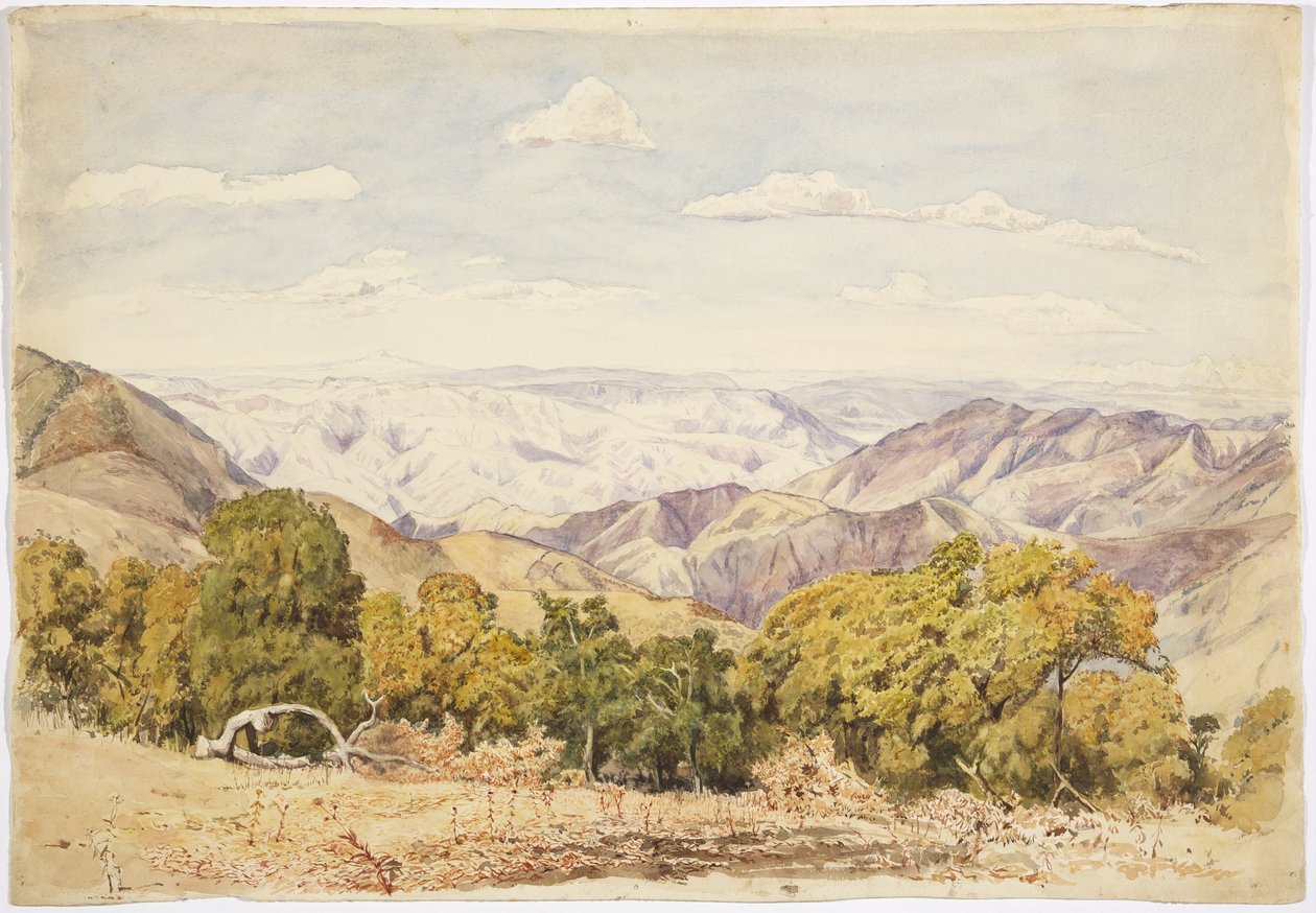 Pohled na Tlacotepec, Guerrero, Mexiko (akvarel) od Adela Breton