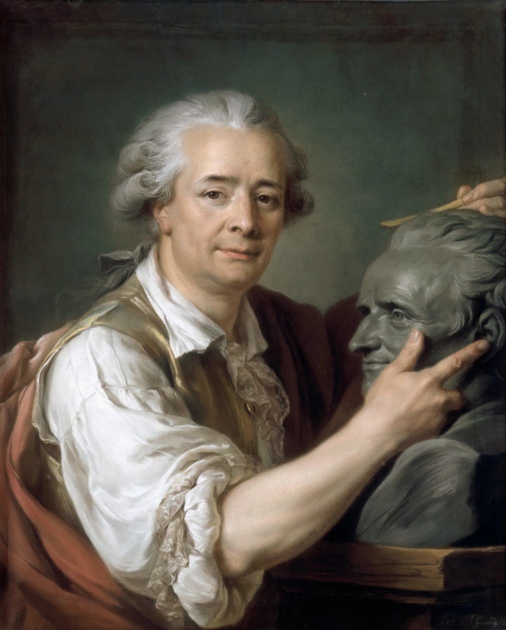 Augustin Pajou 1730-1809 vyřezával bustu svého učitele Lemoyna mladšího, 1782. od Adelaide Labille Guiard